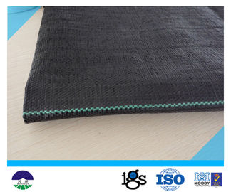 Black Acids Resistant Woven Geotextile Fabric / Polypropylene Black Woven Stabilization Fabric